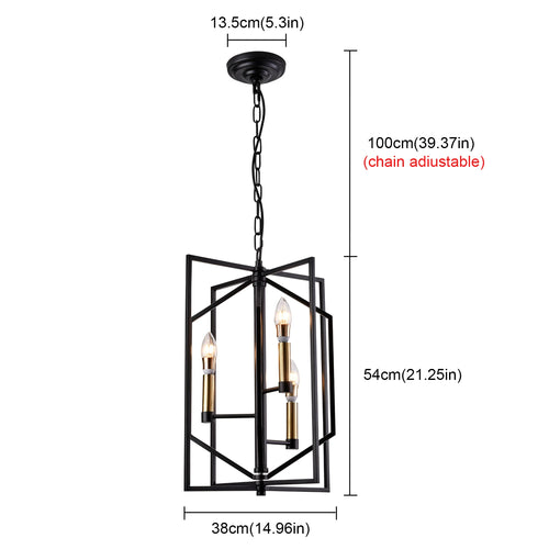 Black E12 3 Heads Rustic Bedroom Dining Room Pendant Light For Kitchen