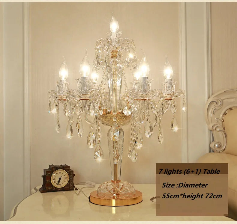 Crystal Table Lamp For Bedroom Living Room LED Bedside Lamp Art Modern