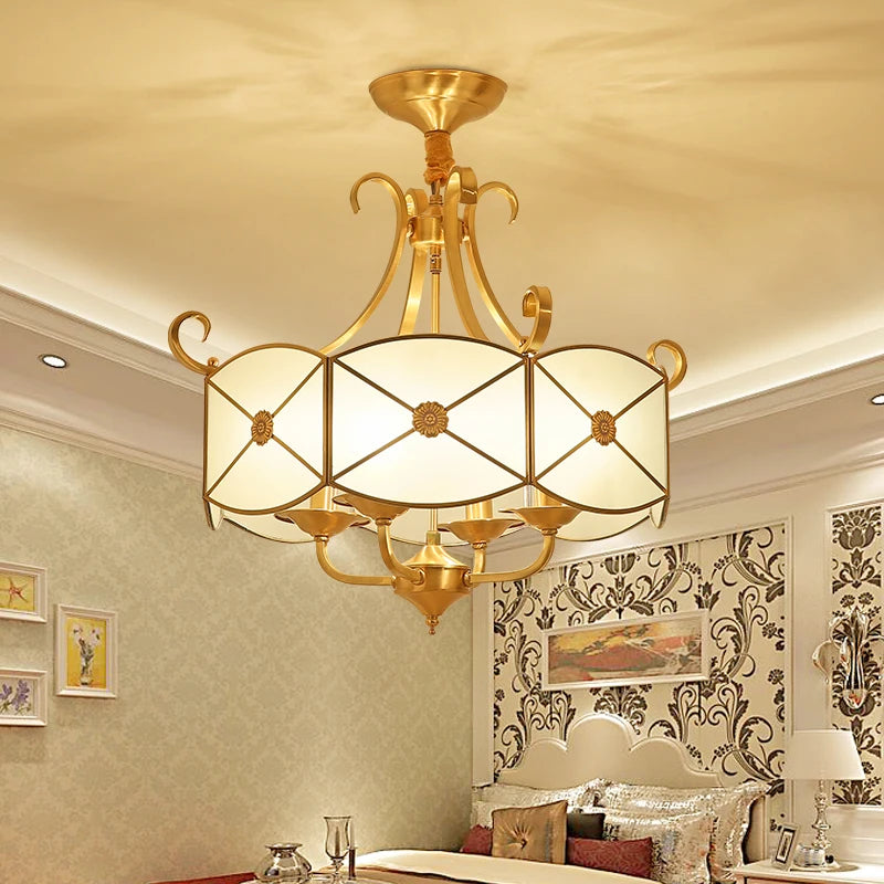 All copper chandelier, European restaurant, chandelier, modern