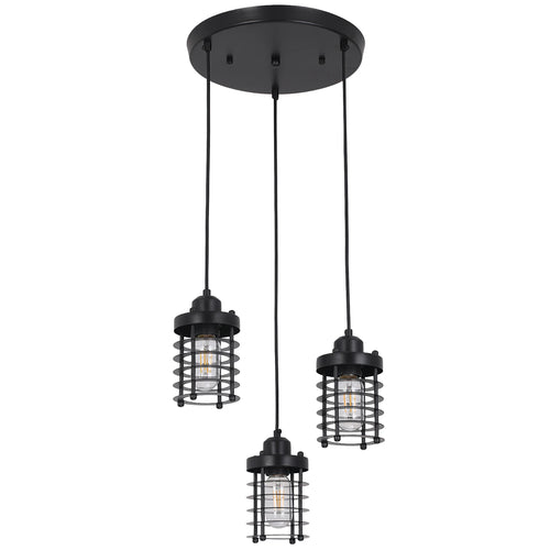 E27 Dining Table Farmhouse Metal Cage Pendant Light For Kitchen Island