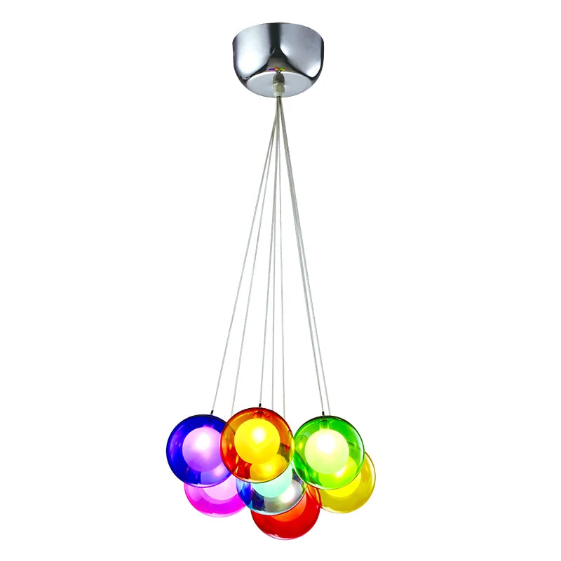 Nordic Modern Colorful Glass Bubbles Pendant Light Boys and Girls