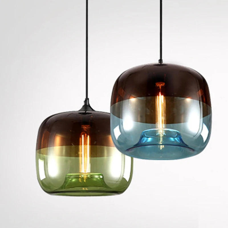Led Pendant Light Stained Glass Modern Restaurant Nordic Cafe Bar