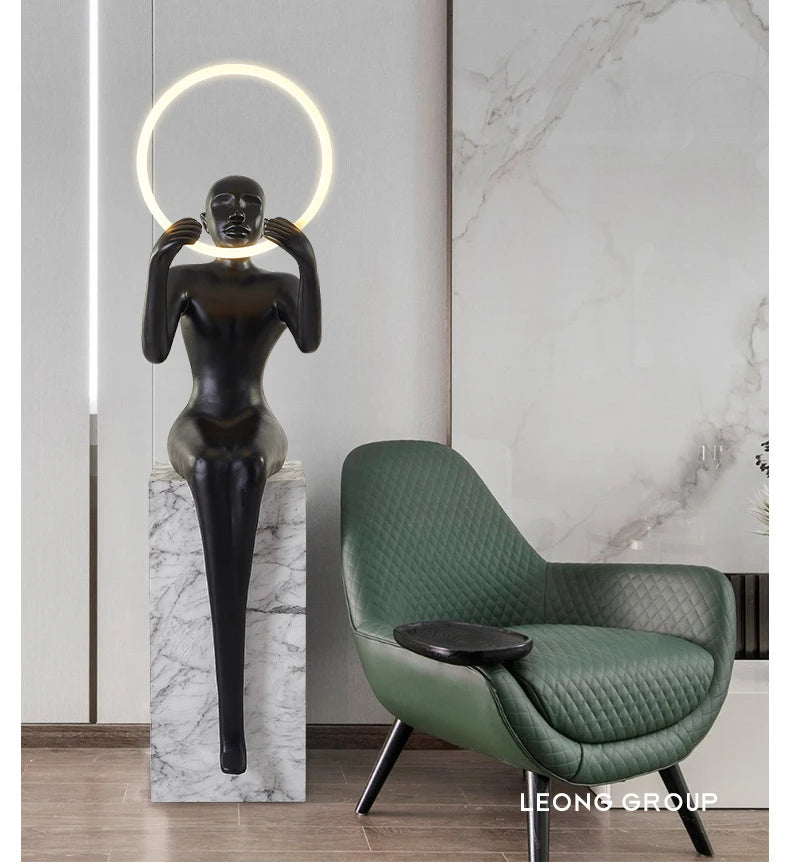 Resin floor light human type draw line floor lamp ornament decorative