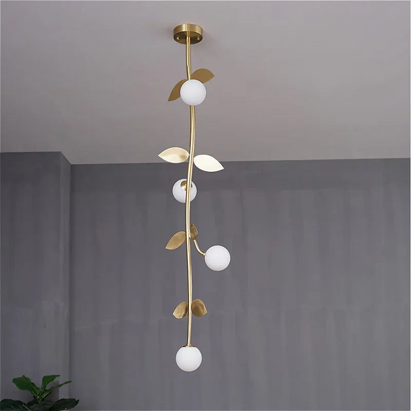 Modern copper led chandelier Nordic creative interior lighting bedroom