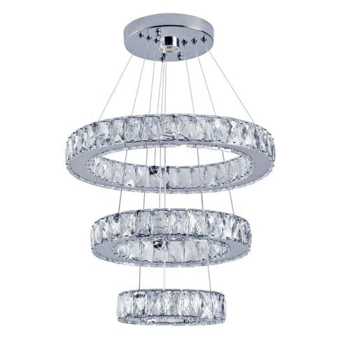 Crystal Warm Light 47W LED lamps Round Ring Modern Crystal Pendant