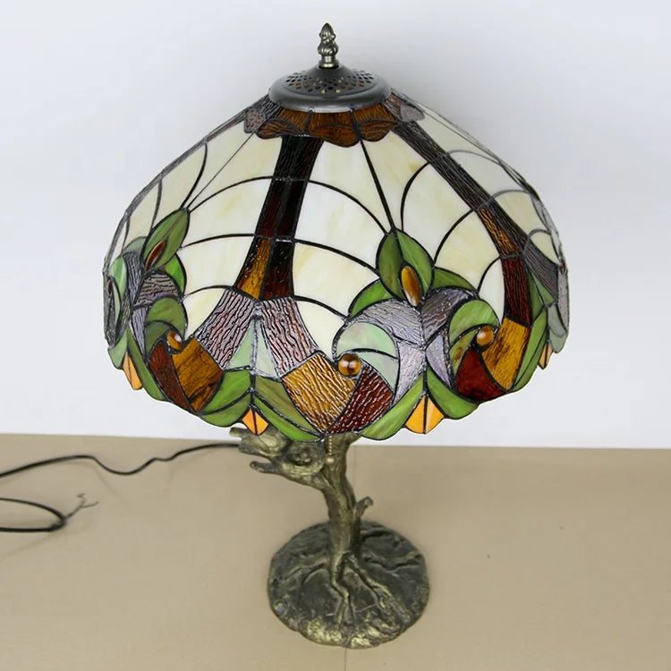 European style Stained Glass Tiffany bird table lamp