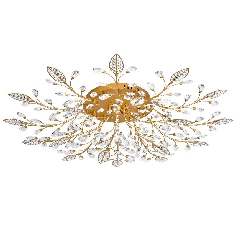 Modern LED Chandelier Lighting Decorative Flower Design Iron Crystal