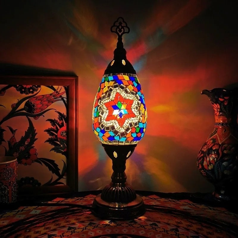 Mosaic Table Lamp Vintage Art Deco Handcrafted Lamparas De Mesa Mosaic