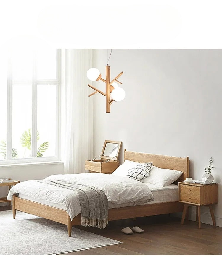 Nordic bedroom chandelier wooden bedroom lamp master bedroom log lamp