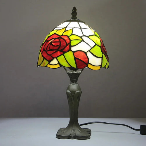 Indian Rose Tiffany Accent Table Lamp