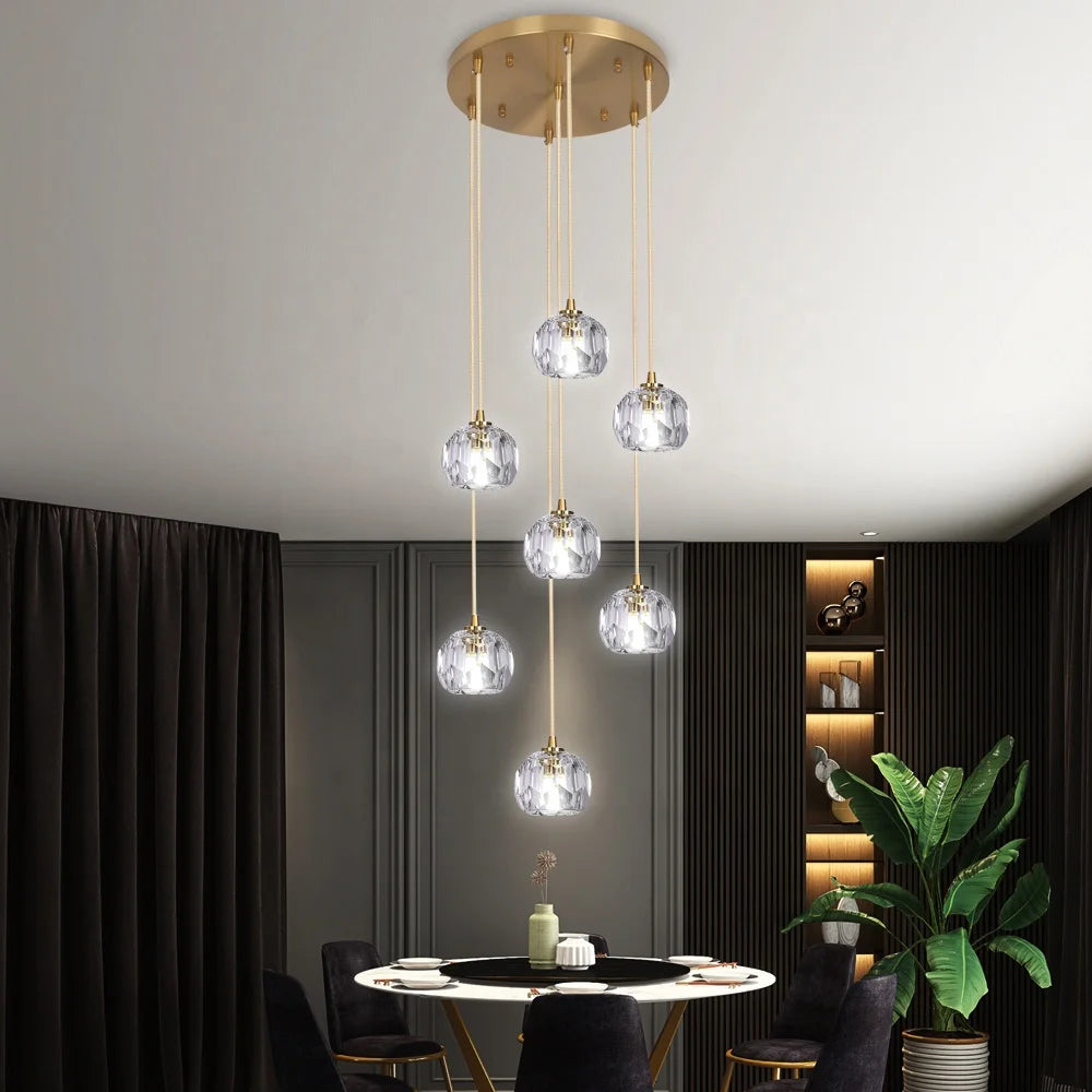 Head Cluster Chandelier Multiple LED Pendant Light