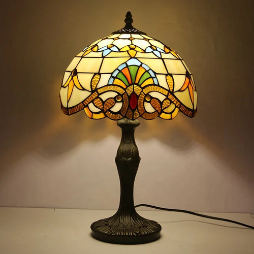 12 Inch Tiffany Table Lamp Stained Glass European Baroque