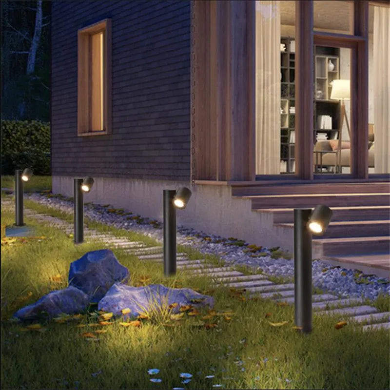 4PCS 9W 18W COB Waterproof LED Garden Lawn Lamp Modern Aluminum Pillar