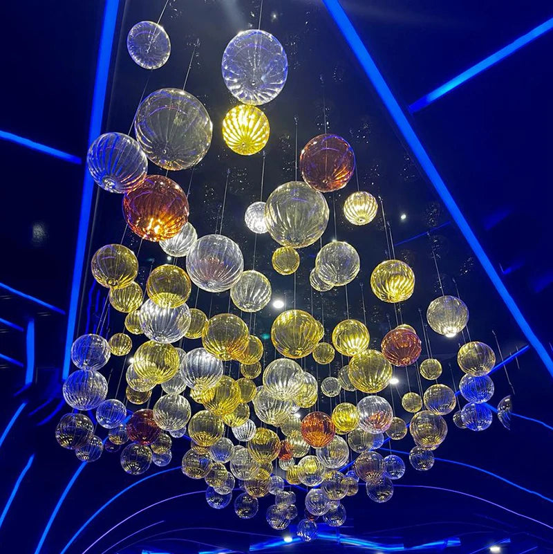 Modern Blown Glass Balls Decorative Custom Made Bubble Pendant