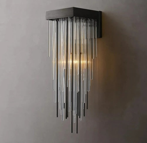 Cascada Sconce Modern Retro LED K9 Crystal Rod Metal Tassel Wall Lamps