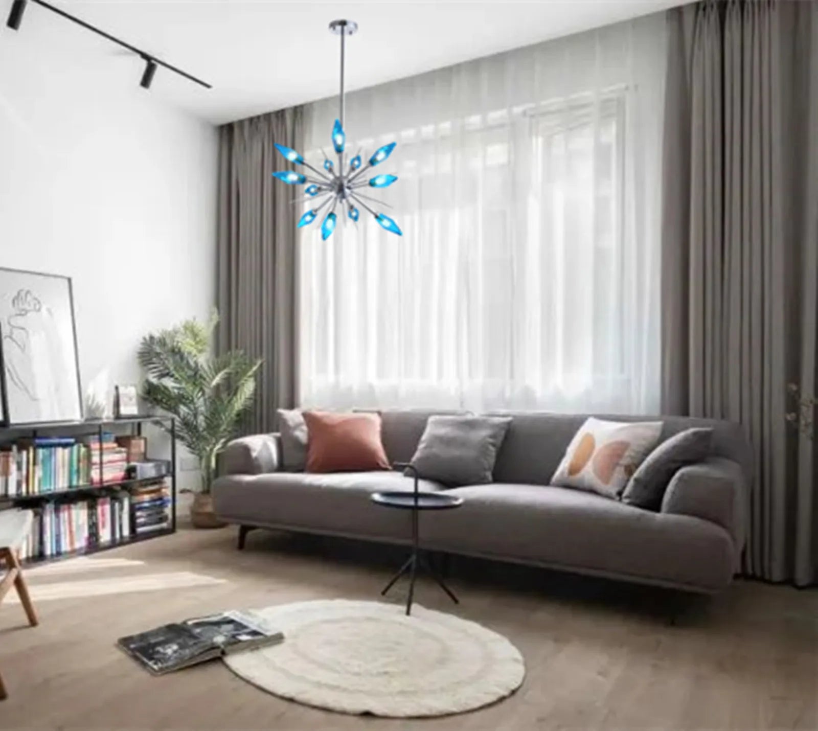 Blue Branch Chandeliers Modern Glass Ceiling Pendant Light Fixture for