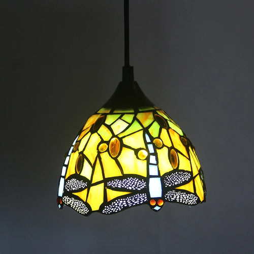 Tiffany Style Island Barn Mini Pendant Light Dragonfly