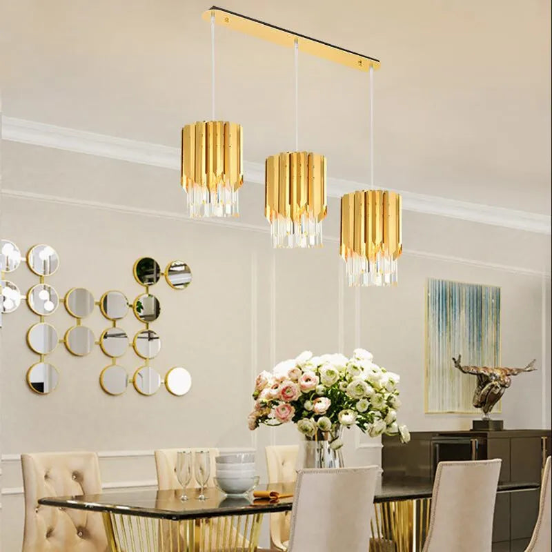 Modern Kitchen Crystal Glass LED Hanging Pendant Lamp Light for