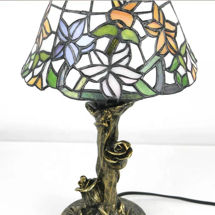 Dome Shape Nightstand Lighting 1-Light Stained Glass