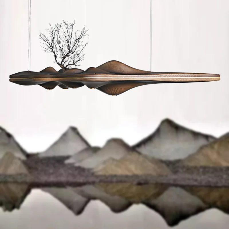 Wood Pendant Light Chinese Japanese Nordic Creative Retro Branch Lamp