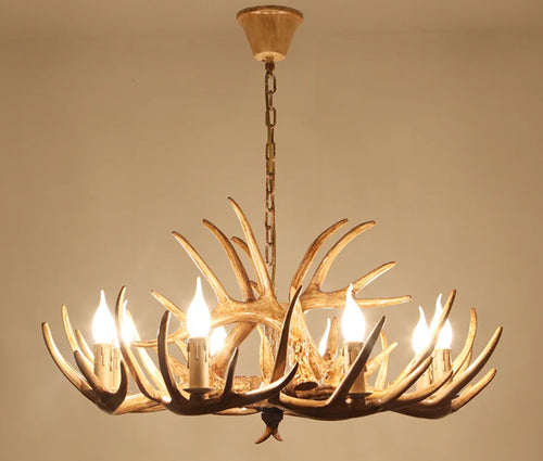 American rustic style  resin antler chandelier lighting antique