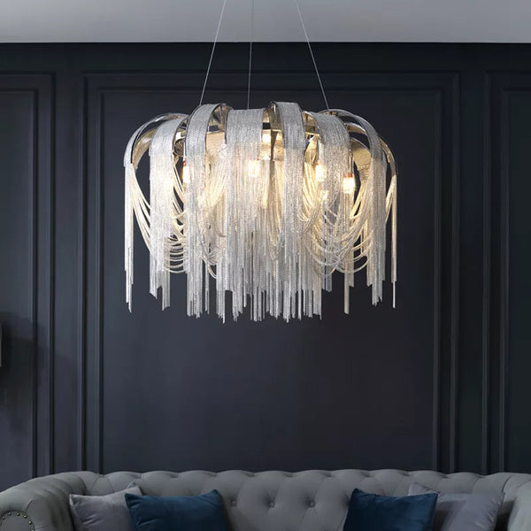 2023Luxury Tassel Living Room Chandelier Postmodern Net Red Restaurant