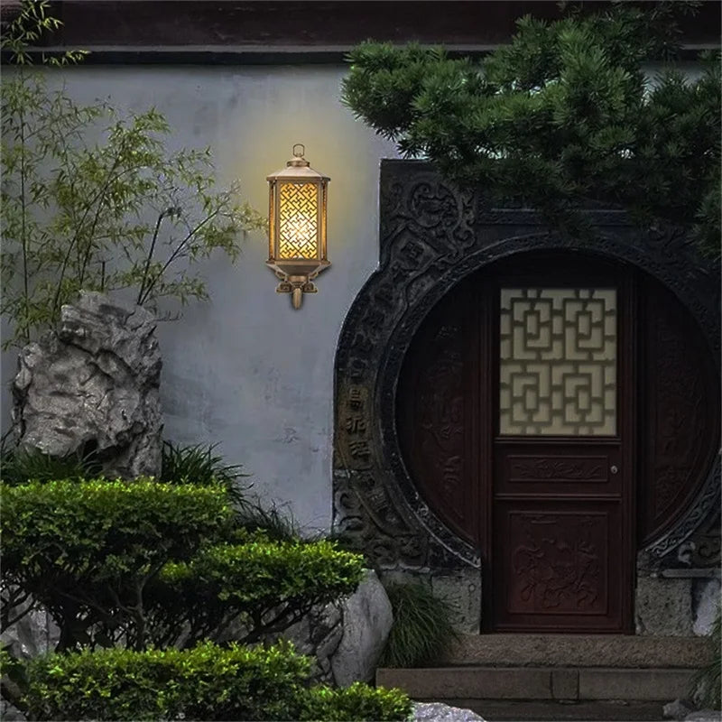 BROTHER Classical Outdoor Wall Lights Retro Bronze LED Sconces Lamp