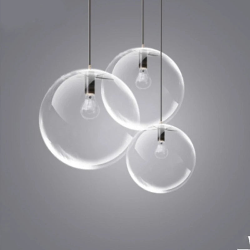 American Industrial Glass Ball Pendant Lights for Coffee Store Dining