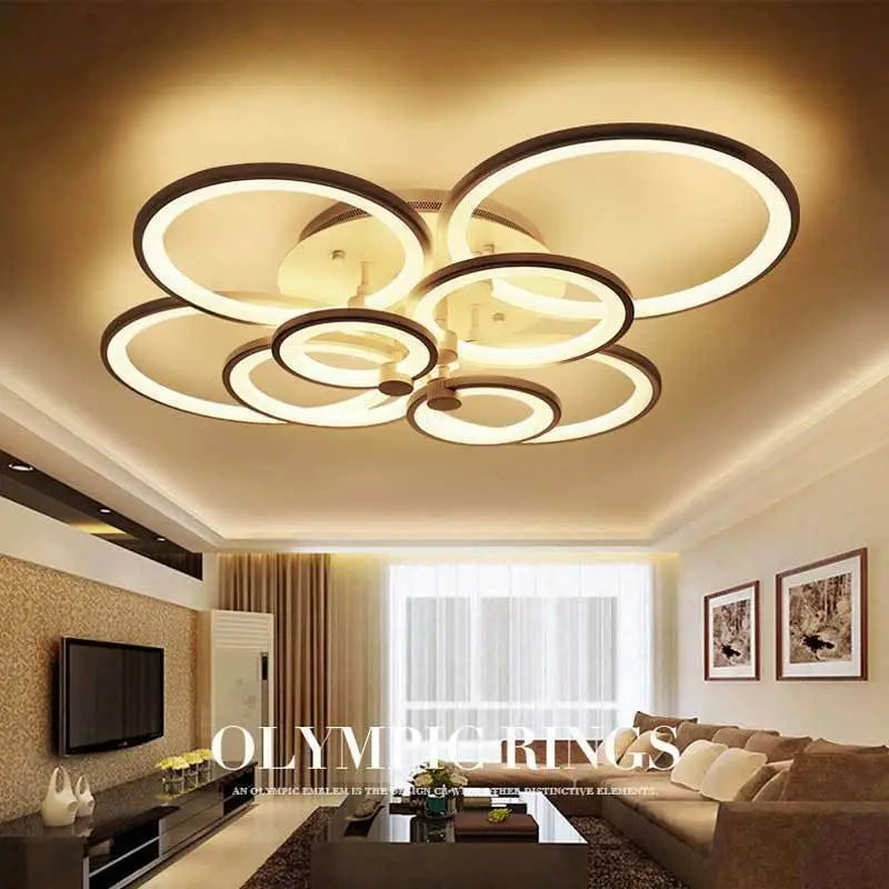 Modern simple luxury living room hotel villa ring LED lighting circle