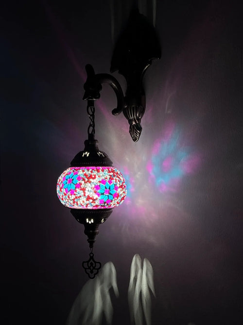 2024 New Turkish Mosaic Wall Lamp Handcrafted Glass Luminaria Led Wall