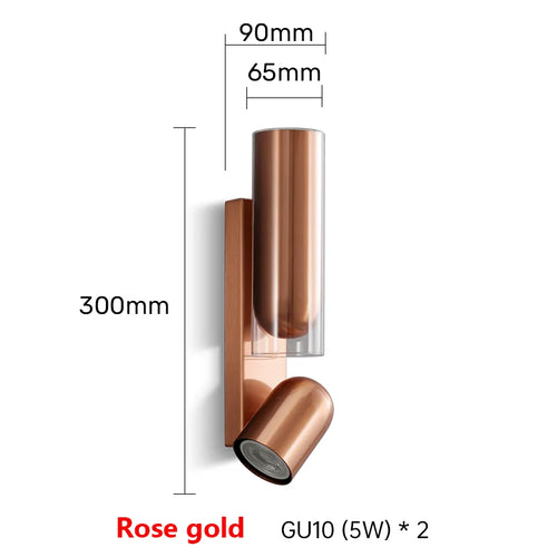 Luxury Stainless Steel Black Rose Gold High-end Wall Lamp GU10