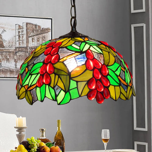 Retro Tiffany Pendant Lamp Led Colorful Stained Glass Pendant Lights