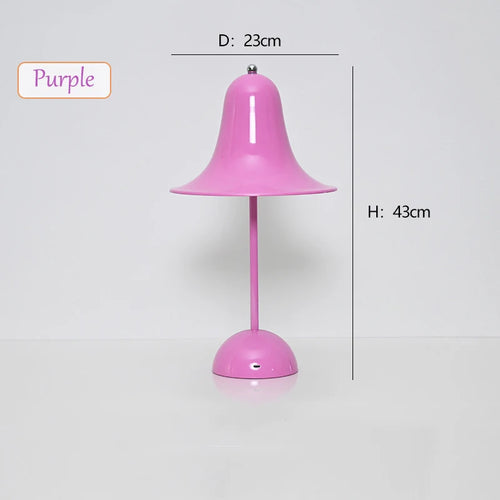 Bell Table Lamp Nightstand Light USB Rechargeable 2000mAh or AC