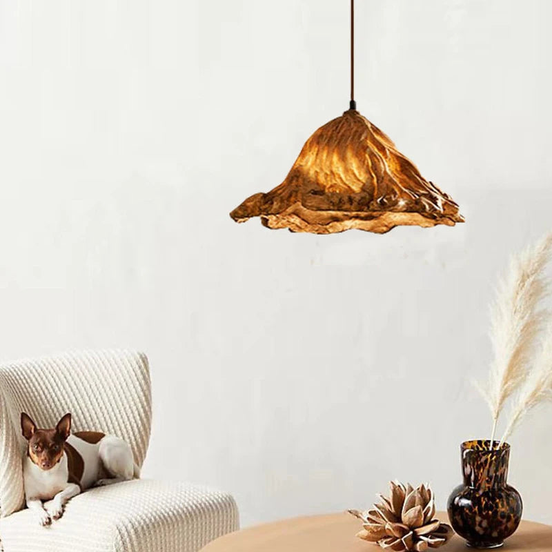 Chinese Style Lotus Leaf Pendant Lights Vintage Led Hanging Lamp