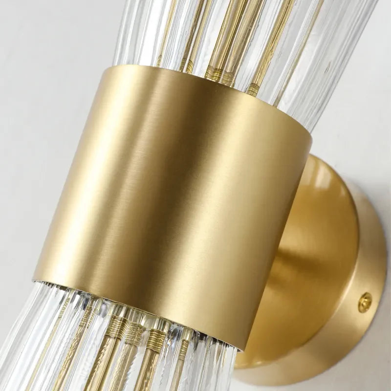 Modern Crystal Wall Lamp Golden Electroplated Metal Corridor Light