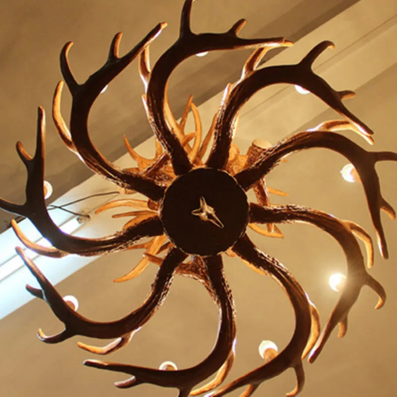 American Country Antler Pendant lights Candle Antler Chandelier