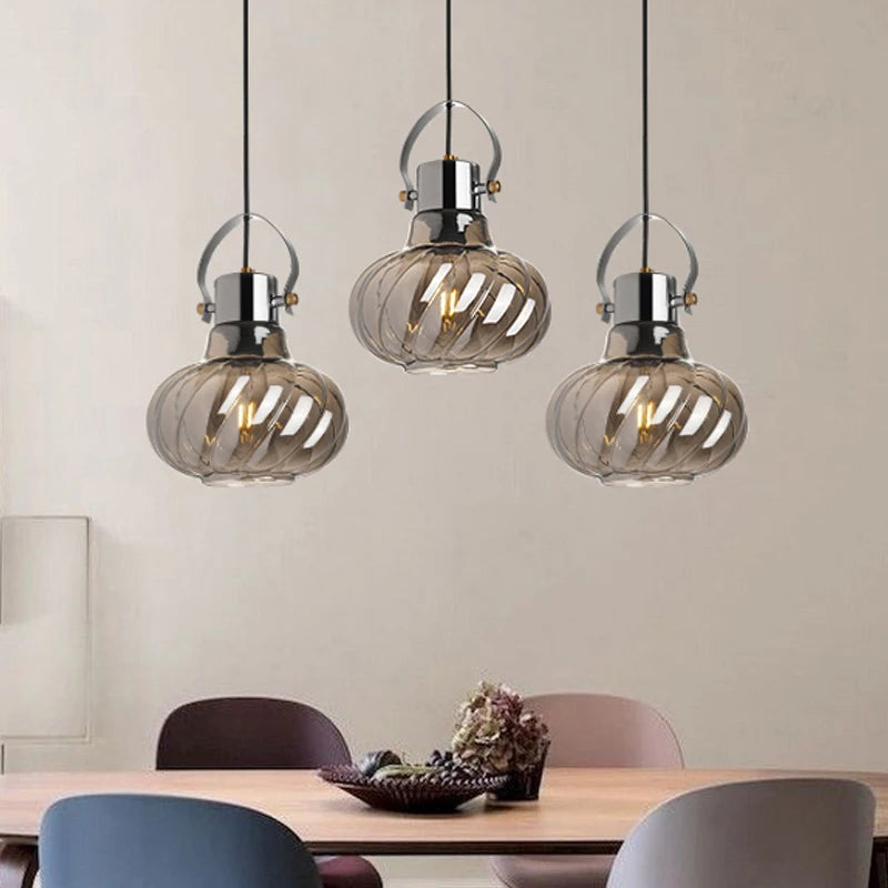 Vintage Glass Pendant Lights Nordic Led Hanging Lamps Lighting Bedroom