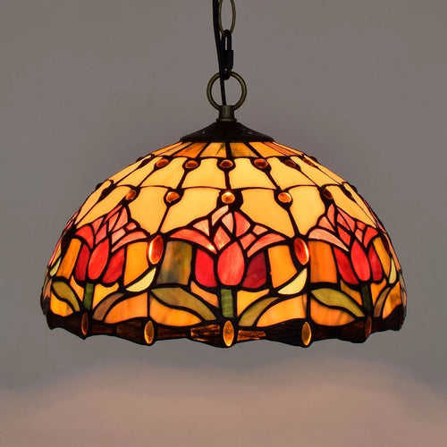 Retro Tiffany Pendant Lamp Led Colorful Stained Glass Pendant Lights