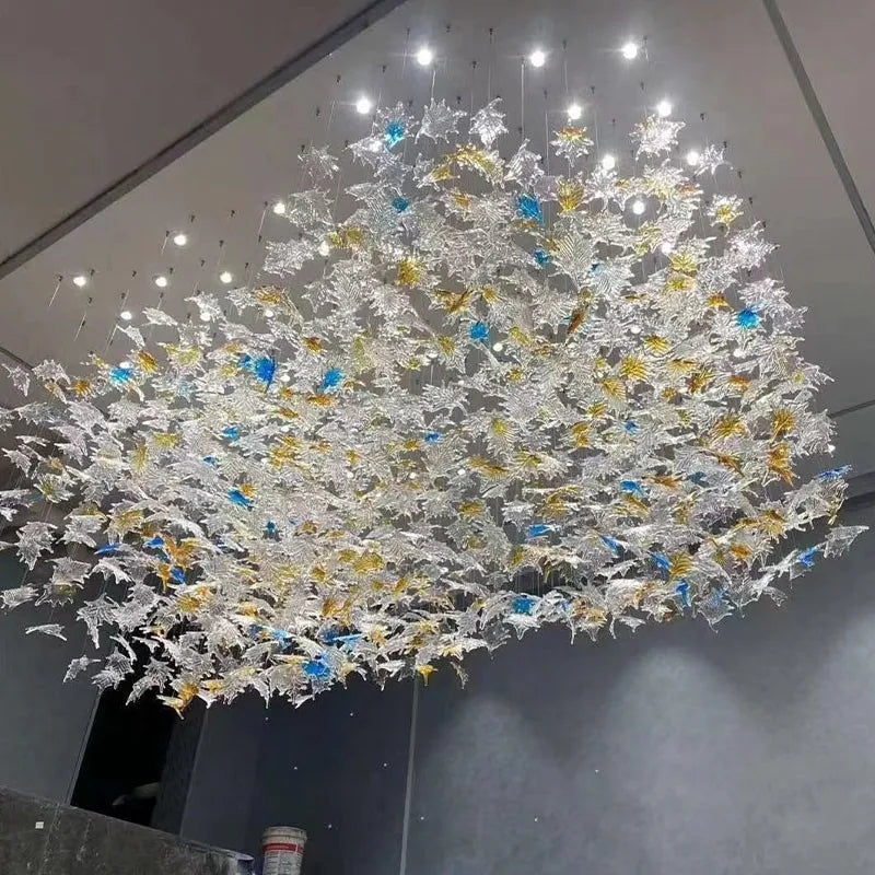 DIY Chandelier Luxury Glass High Ceiling Pendant Lights Modern Living
