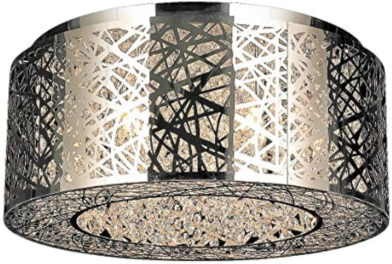 Lighting Aramis Collection 9 Light Halogen Chrome Finish Drum Shade