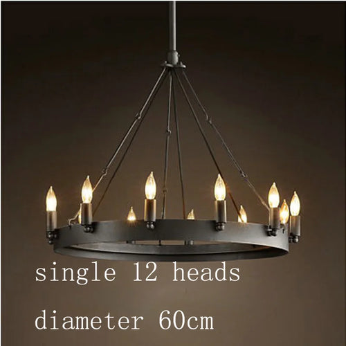 American Retro Iron Double Pendant Lamp Vintage Industrial Led