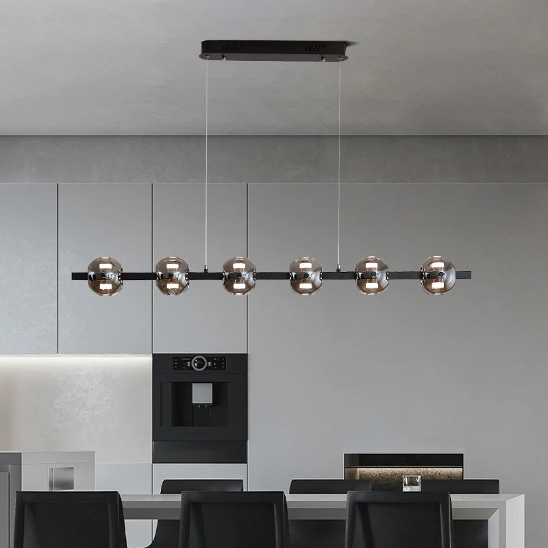 Modern creative design black spherical interior decoration chandelier