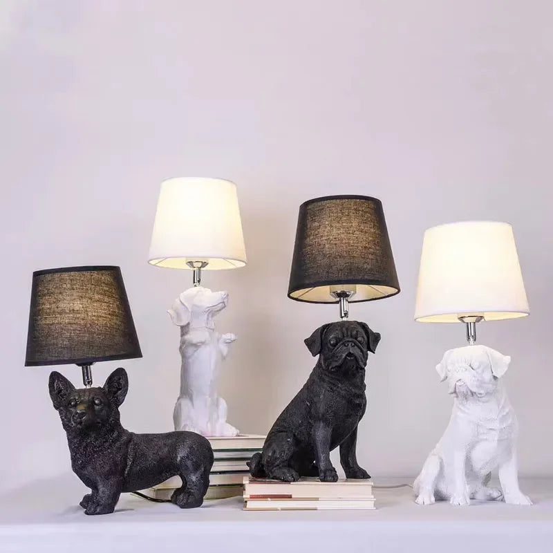 Modern LED Nightstand Table Lamp for Bedroom Bedside Animal Puppy Desk