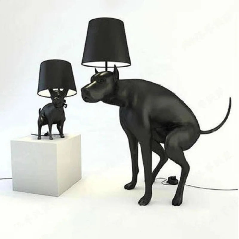 Resin Cloth Cover Big Dog Simple Art LED Floor Lamp Living Room