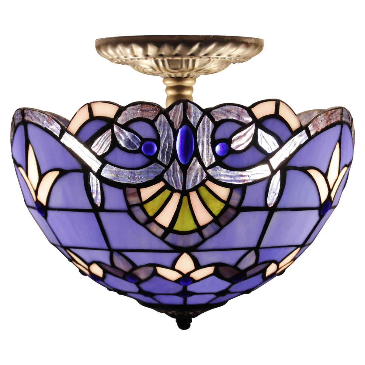 Ceiling Light Fixture Blue Purple Baroque Stained