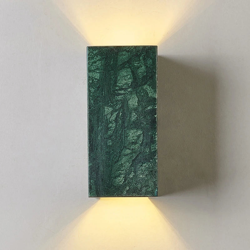 European Style Light Luxury Green Natural Marble Decorative Sconce