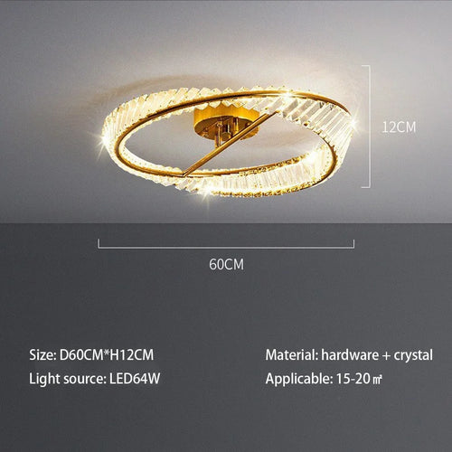 Crystal Ceiling Light Flush Mount for Bedroom Kitchen Island Crystal