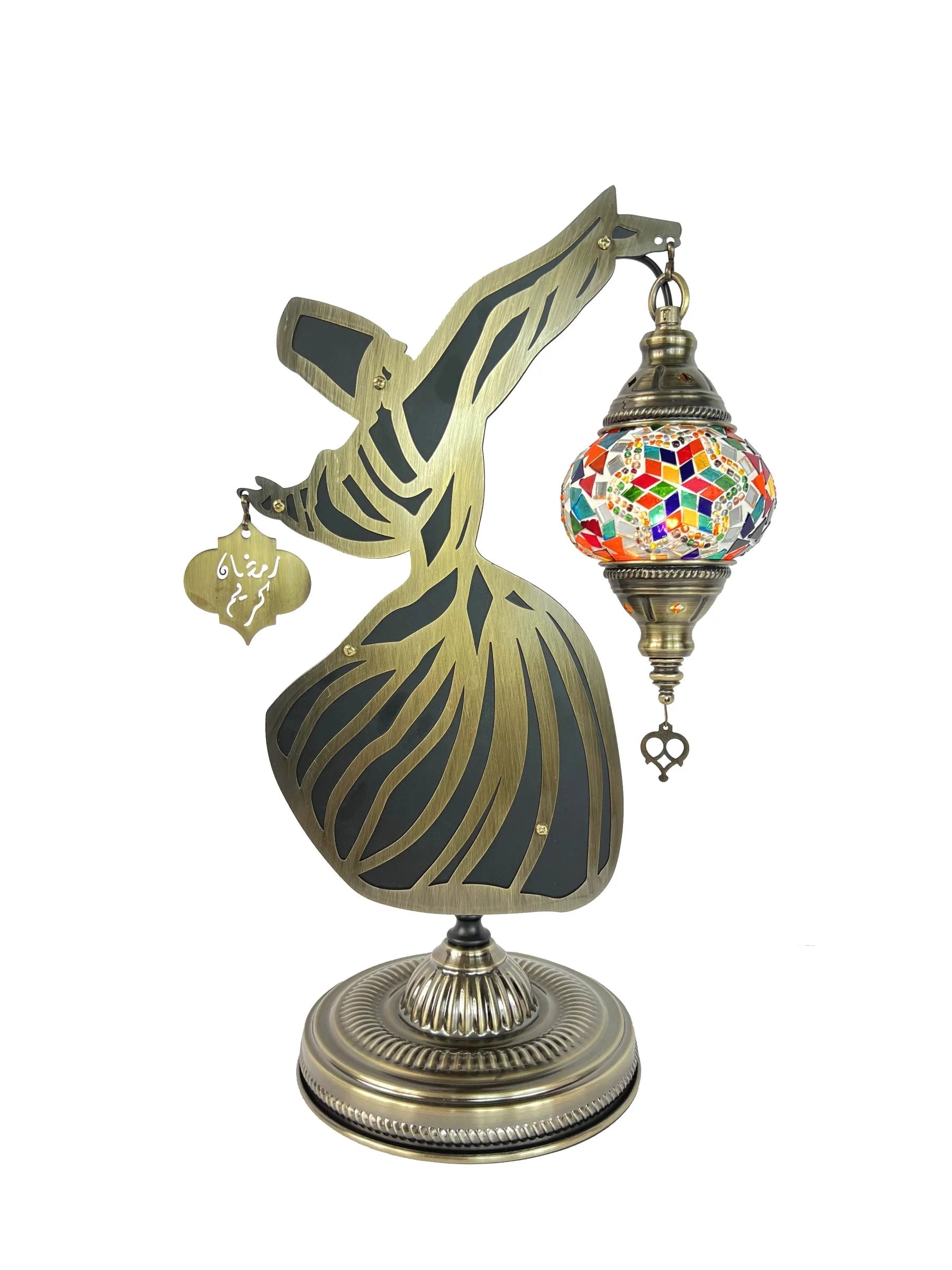 Monk Dancer Mosaic Table Lamp Vintage Art Deco Handcrafted Lamparas De