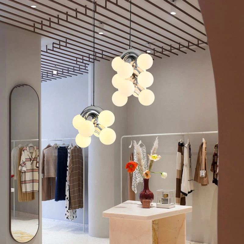Nordic Glass Ball Led Ceiling Pendant Lights Retro Luster Grape Shaped