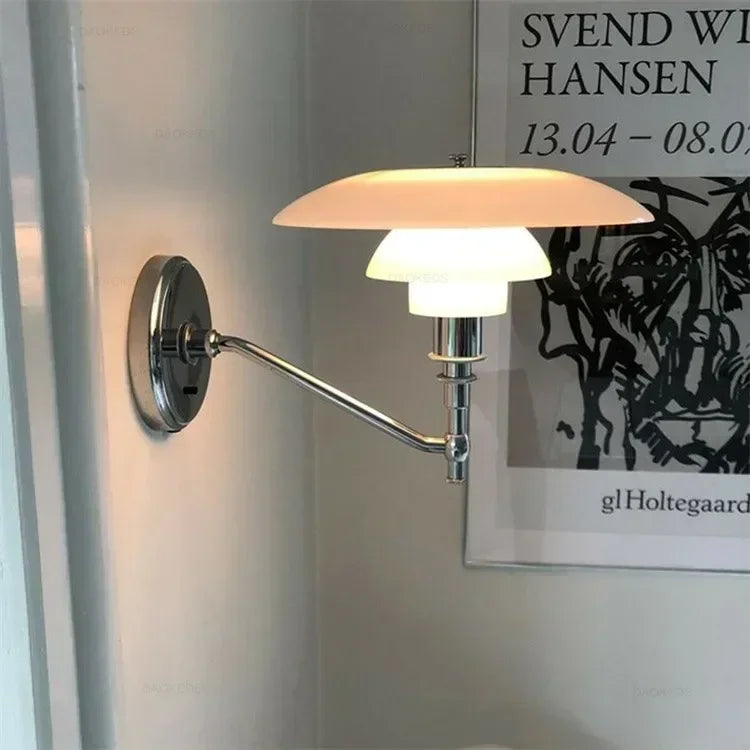 Glass Wall Lamp Nordic Ph Danish Designer Bedroom Bedside Lamp E27